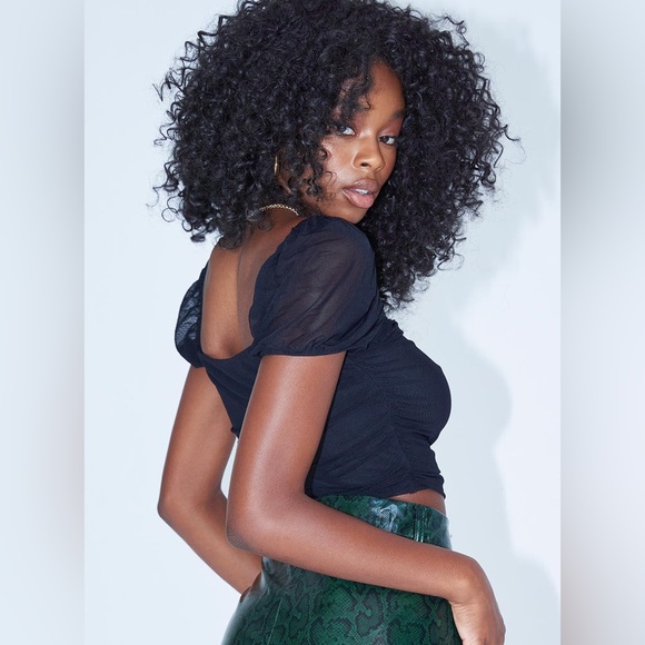 Princess Polly City Lights Crop Top in Black Size 4 - Picture 3 of 10